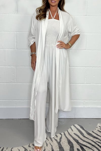 Komplett look: Elegant jumpsuit + Lätt kimono GRATIS
