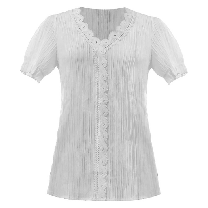 Emma - Blus med Spetsdetaljer i Chiffon