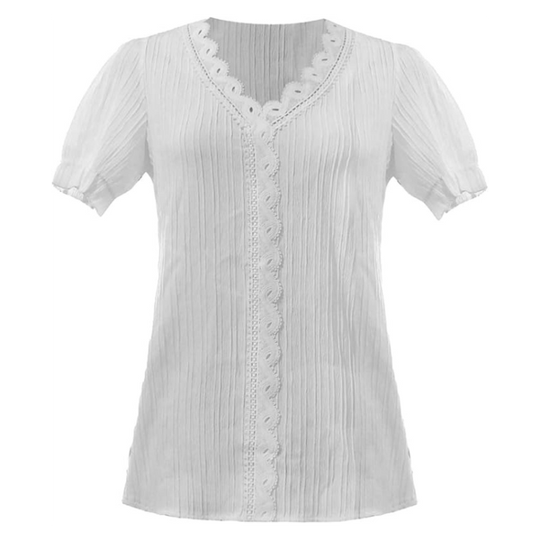 Emma - Blus med Spetsdetaljer i Chiffon