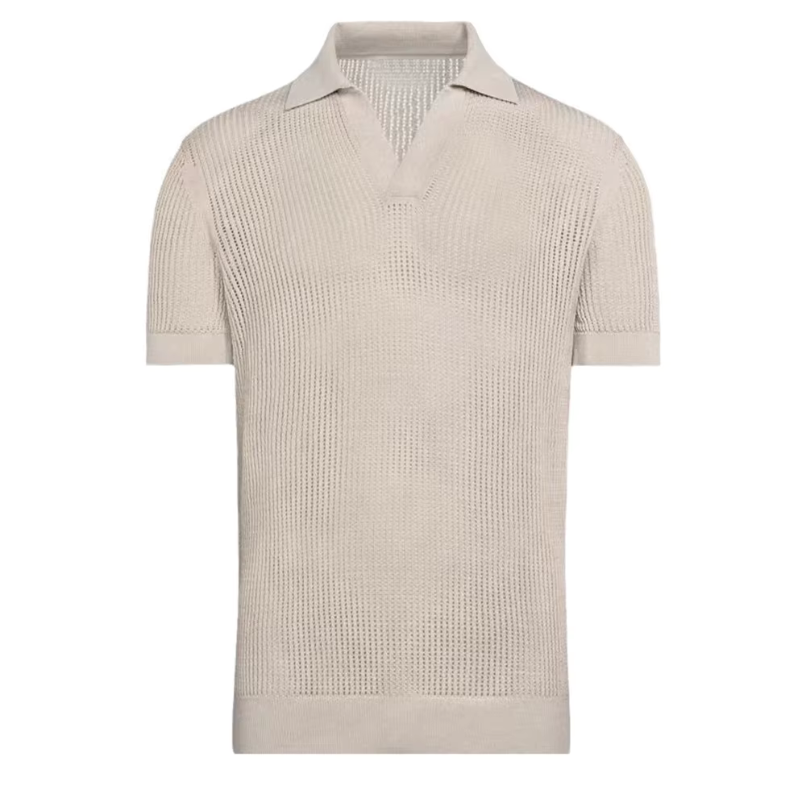 Aron - Polo med öppen krage