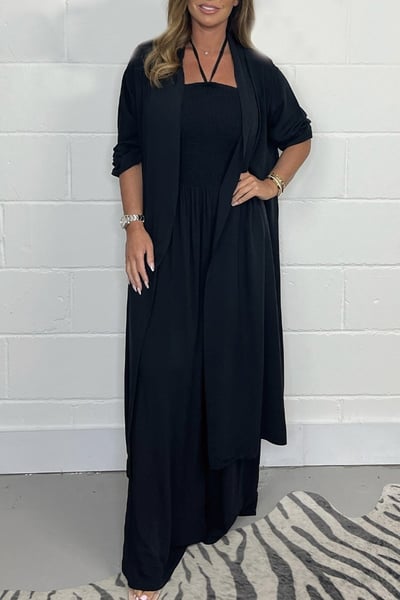 Komplett look: Elegant jumpsuit + Lätt kimono GRATIS