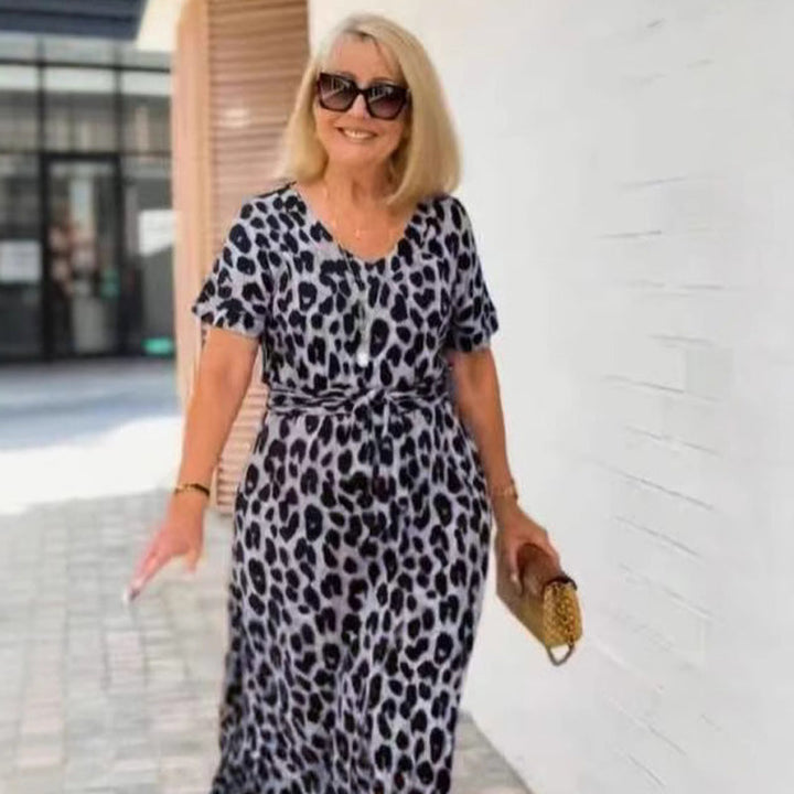 Leopardklänning med bälte