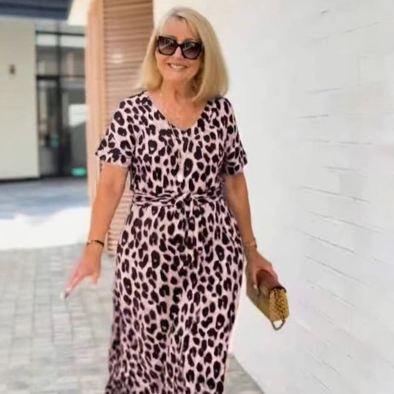 Leopardklänning med bälte