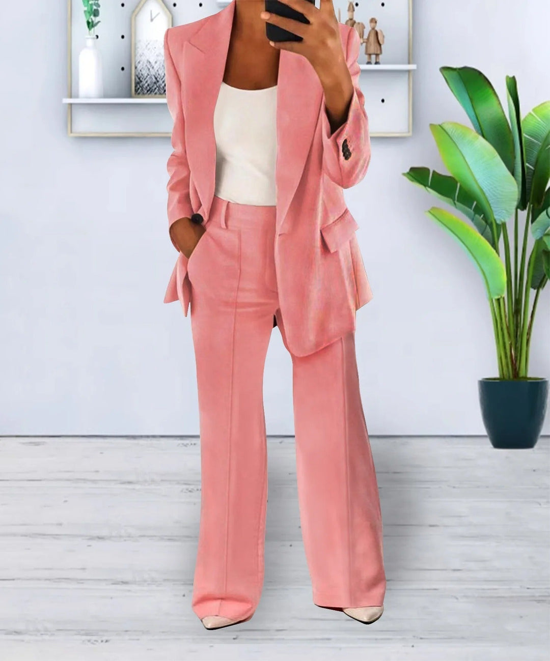 Camile – Oversized Blazer med Vide Bukser