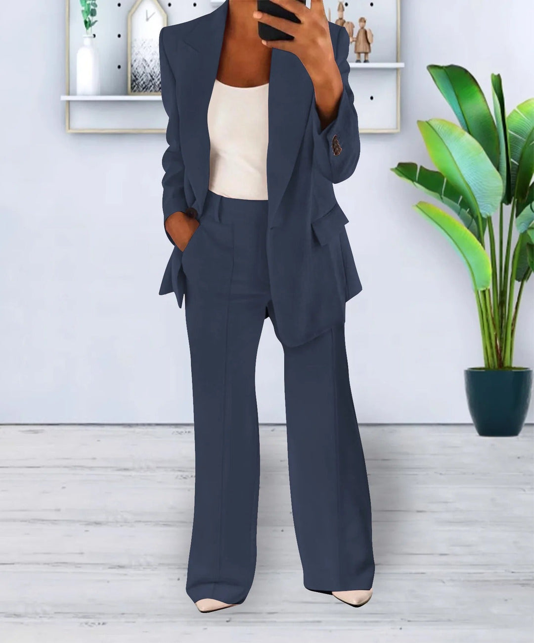 Camile – Oversized Blazer med Vide Bukser