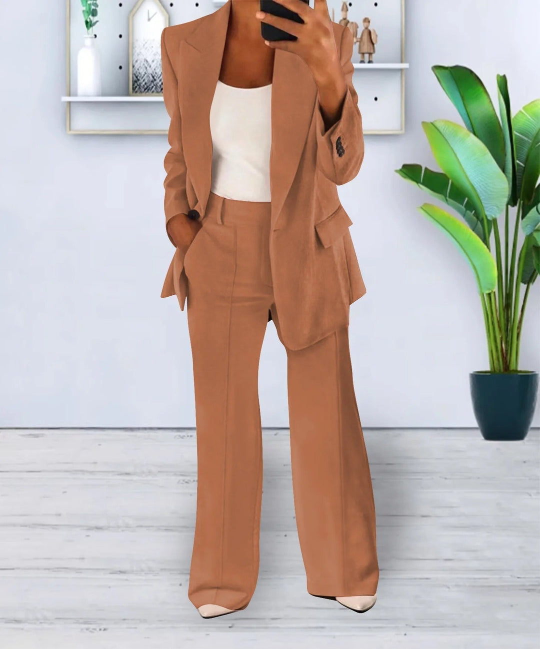 Camile – Oversized Blazer med Vide Bukser